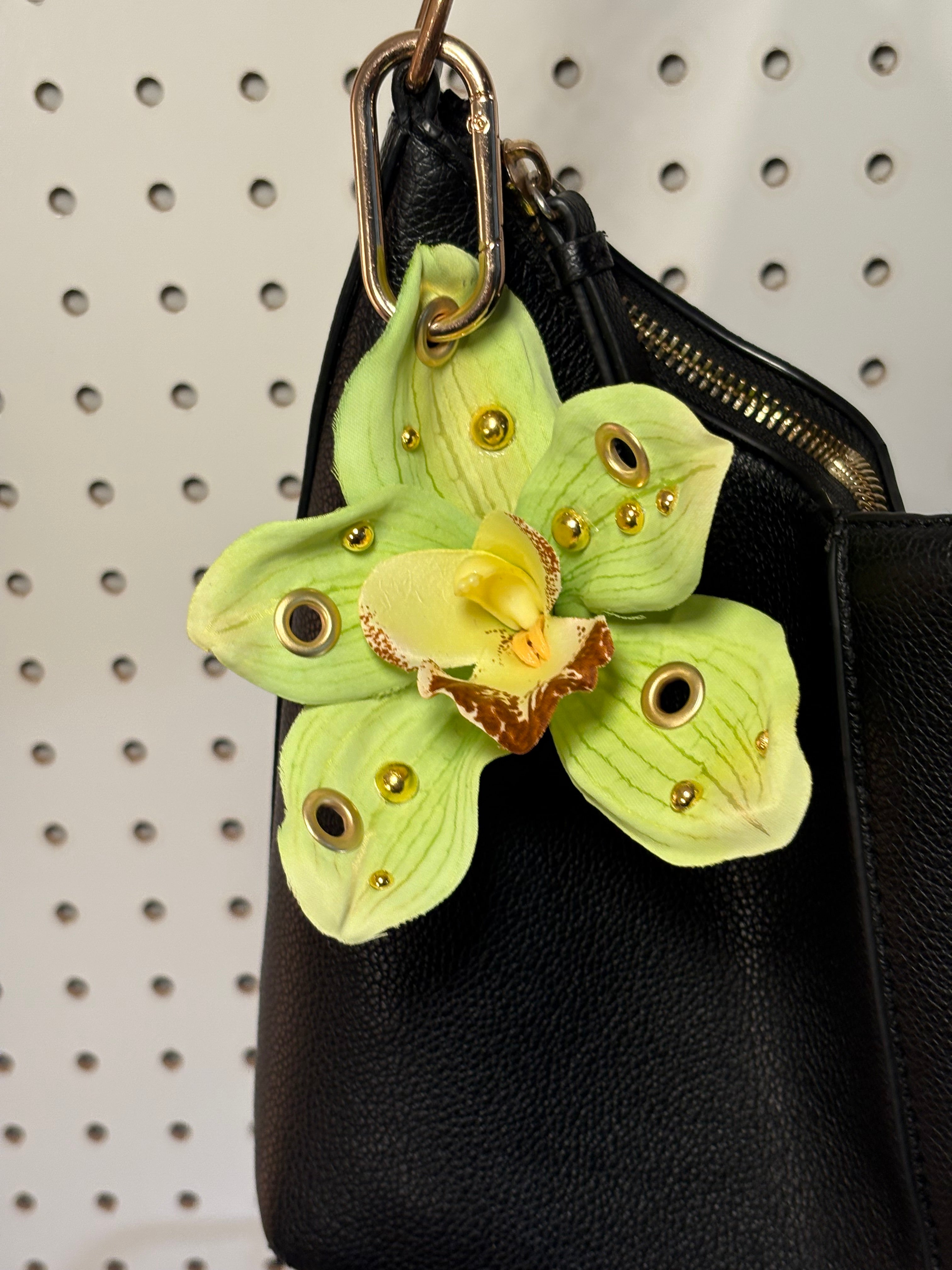 Goldi-Green Orchid Bag charm
