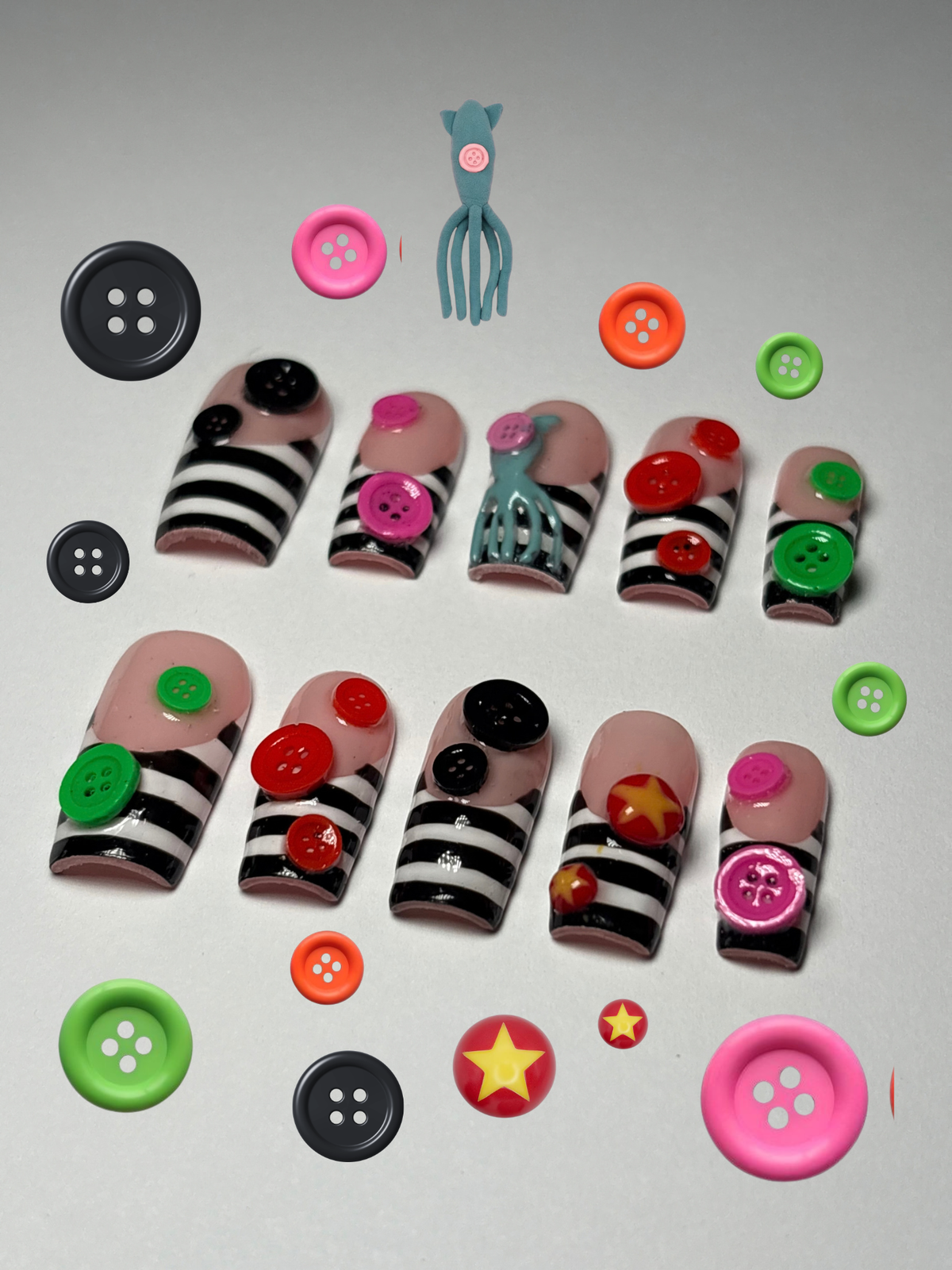 Coraline Button Nails