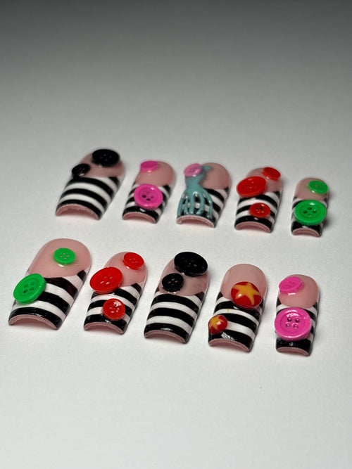 Coraline Button Nails